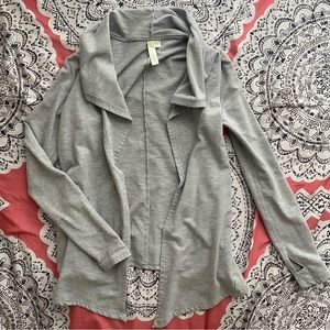 Light Gray Green Tea Open Cardigan